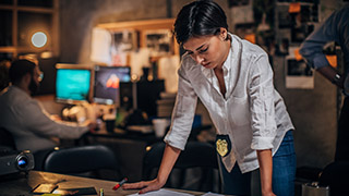 A photo of a police woman