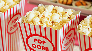 Movie popcorn in a container