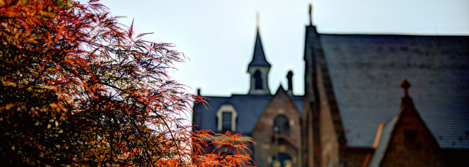 A side view of President's Hall. 