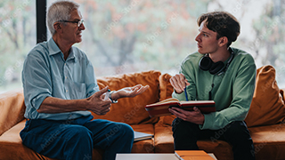 Student and professor in difficult conversation