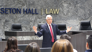 Professor McLaughlin in the Moot Court Room