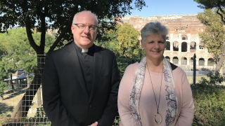 Monsignor Joseph Reilly and Dr. Dianne Traflet portrait 
