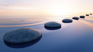 Rocks on a peaceful lake