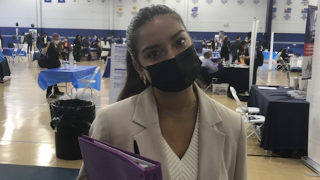 Sara Barrientos at the career fair.