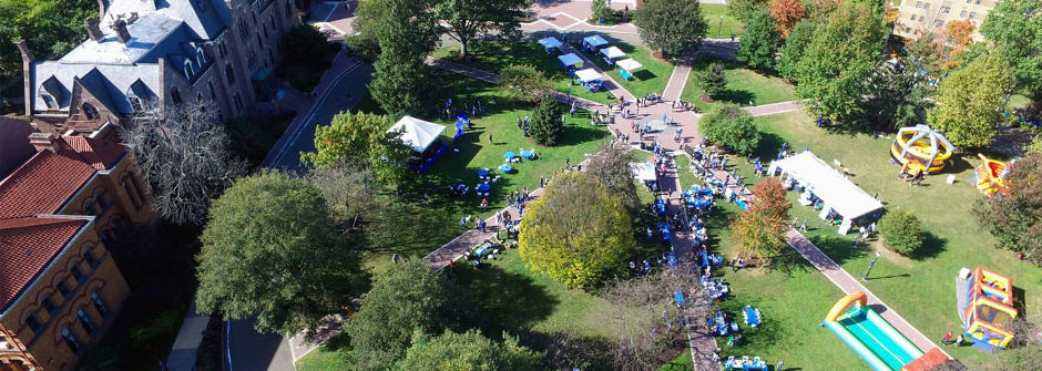 Arial view of Seton Hall Weekend 2017.