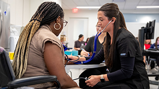 OT Students practicing clinical instruction