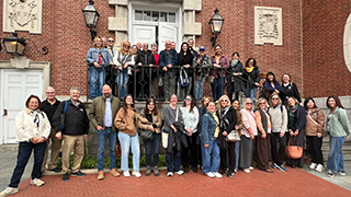 Image of the participants in front of the St. Elizabeth Ann Seton Shrine on State street