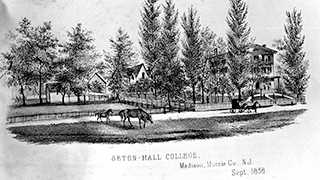 a photo of old seton hall 1856 in Madison 