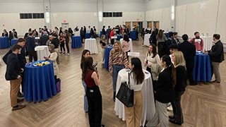 Students at the Speed Networking event.