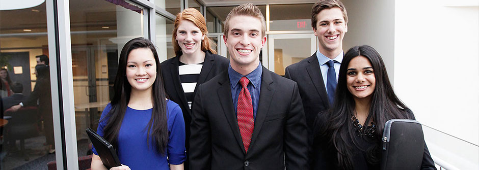 Students in business attire.