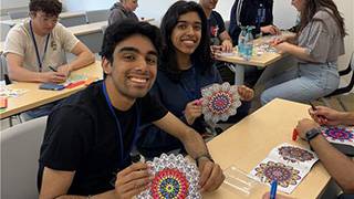 Student leaders using the craft room.