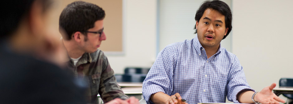 grad student talking in class