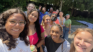 group of students taking a selfie