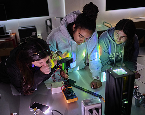 Students doing research in a lab at Seton Hall.