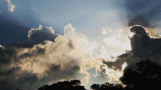 Sunlight breaking through the clouds