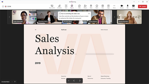 Screenshot of screen control of powerpoint 