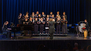 Seton Hall Choir singing at performance. 