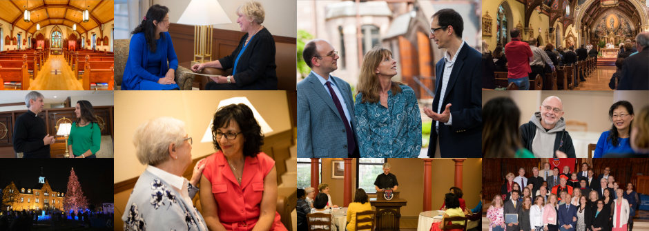 Collage of Photos from School of Theology Events, Meetings and Chapel Masses