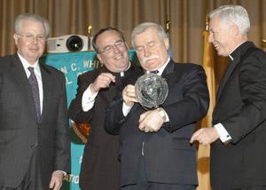 Lech Walesa recieving an honoary degree