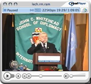Webcast of Lech Walesa&#39s speech