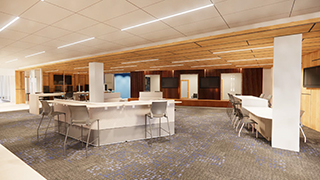Walsh Library Interior Render- Workspace and Content Creation Room Walsh Library Interior Render- Workspace and Content Creation Room