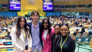 a photo of diplomacy students at the UN