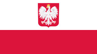 Polish Flag with Eagle Coat of Arms 