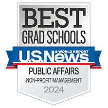 Badge for US News and World Report- Best Online Programs- Grad Education and Non-Profit Management