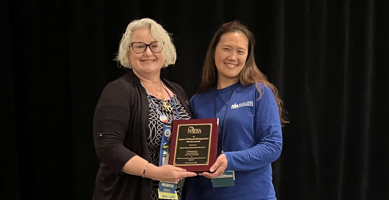 Shao-Chen "Johanna" Pan-Carr Honored with James O’Driscoll Distinguished Service Award Mary Nellis, Chair of NAFSA Region X honors Johanna with James O’Driscoll Distinguished Service Award