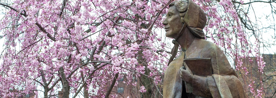 Mother Seton Statue in the Spring