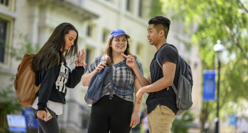 Students on the Seton Hall Campus