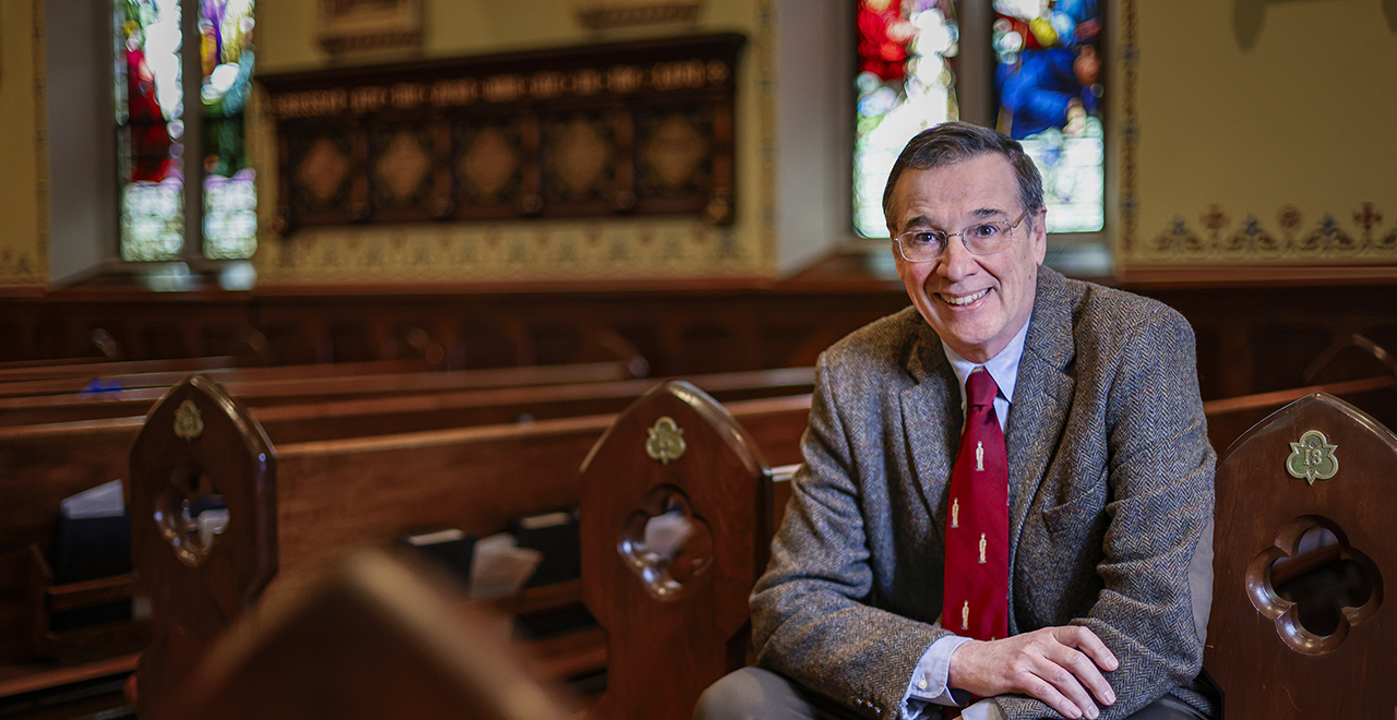Professor William Connell Professor William Connell in the Chapel at Seton Hall University